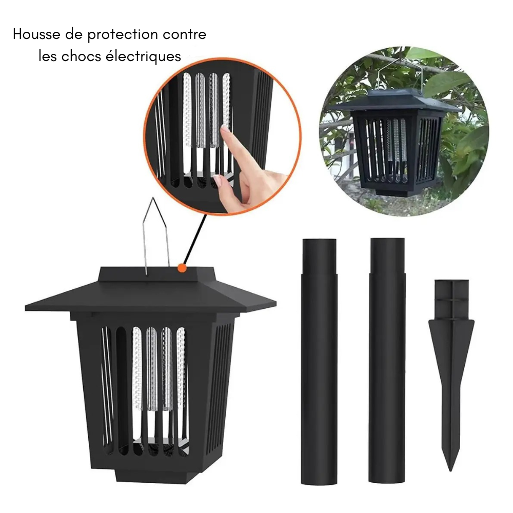 Insecticide solaire pour moustiques & lumière pour piquet de jardin