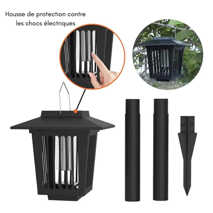 Insecticide solaire pour moustiques & lumière pour piquet de jardin